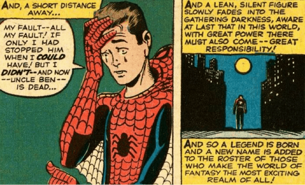 Un gran poder conlleva una gran responsabilidad: la frase que define a Spider-Man