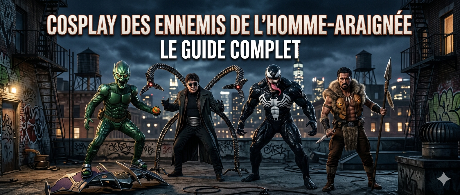 Cosplay vilains de Spider-Man : le guide complet (Bouffon Vert, Mysterio, Kraven, Prowler, Spot)