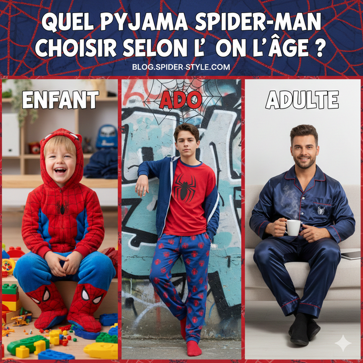 ¿Qué pijama de Spider-Man debería elegir según mi edad? (niño, adolescente, adulto) 
