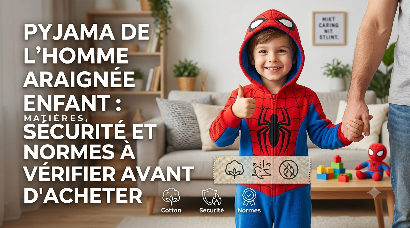Pijama de Spider-Man para niños: materiales, seguridad y estándares que revisar antes de comprar