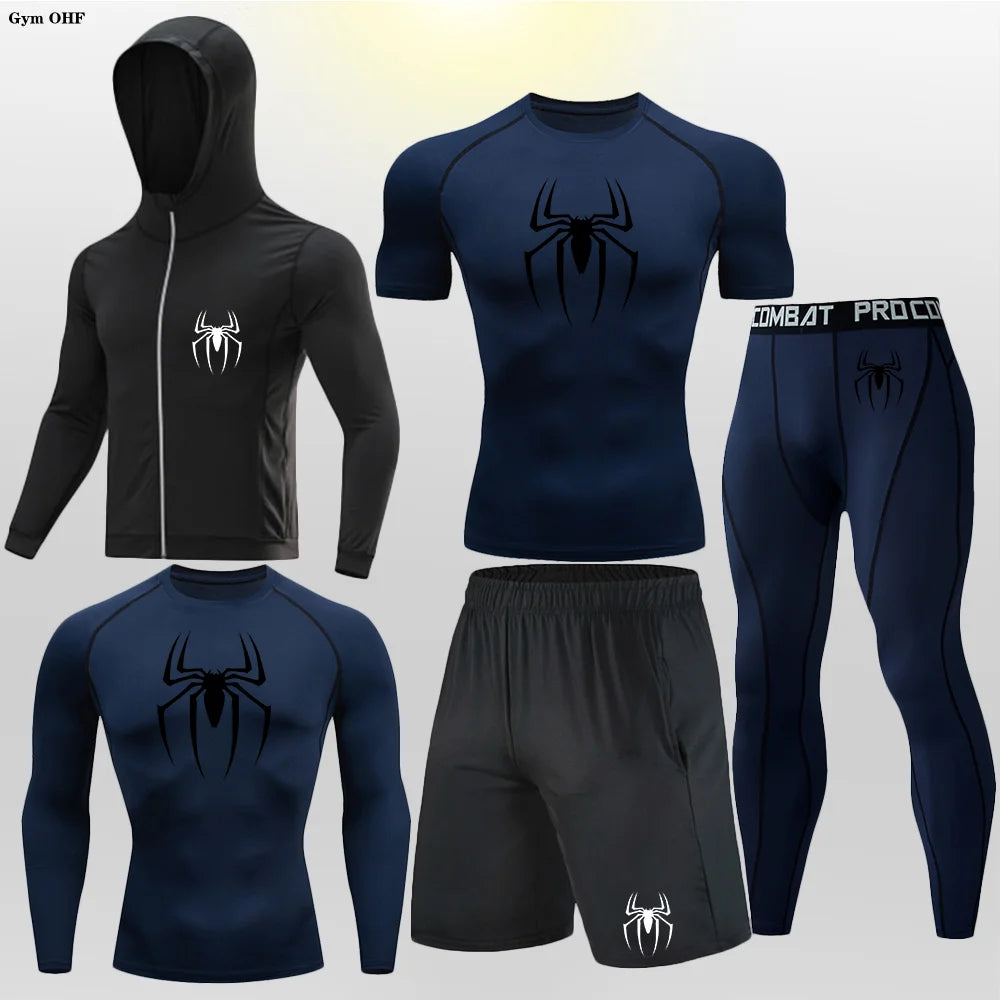 Pack Complet de Compression Spider-Man (Gilet-T-shirt-legging-short)