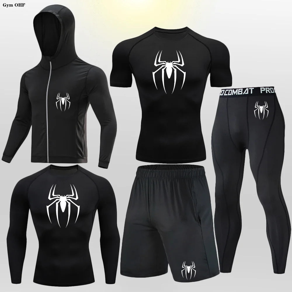 Pack Complet de Sport Spider-Man (Short / T-Shirt / T-shirt Manche Longue / Gilet / Legging)