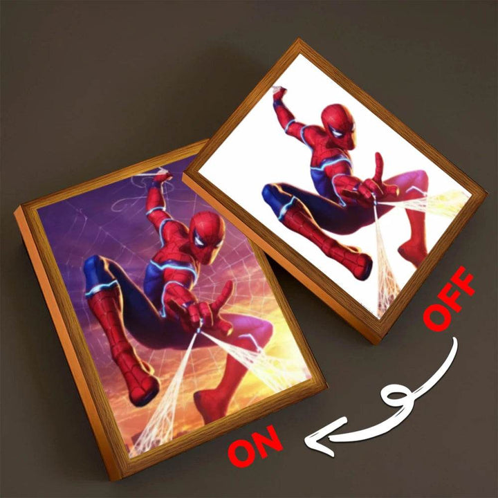 Lampe Cadre Spider-Man sur une Toile