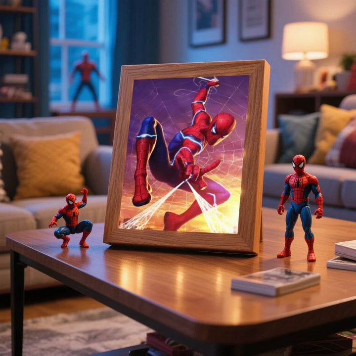 Lampe Cadre Spider-Man sur une Toile