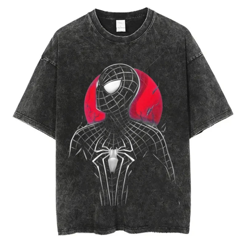 T-Shirt Délavé Spider-Man Noir Symbiote