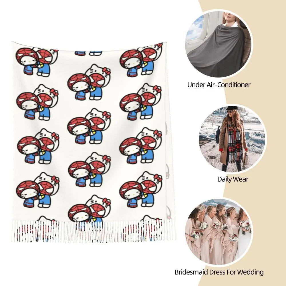 Châle Spider-Man et Hello Kitty