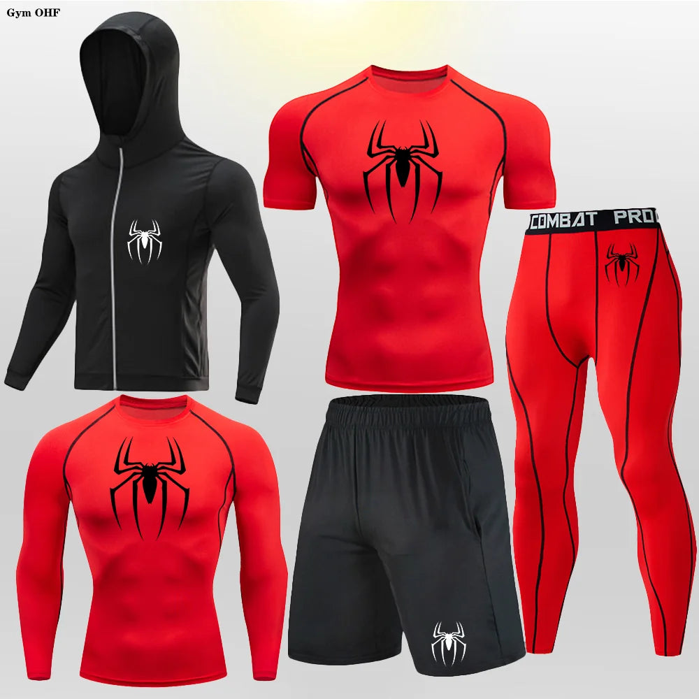 Pack Complet de Sport Spider-Man (Short / T-Shirt / T-shirt Manche Longue / Gilet / Legging)