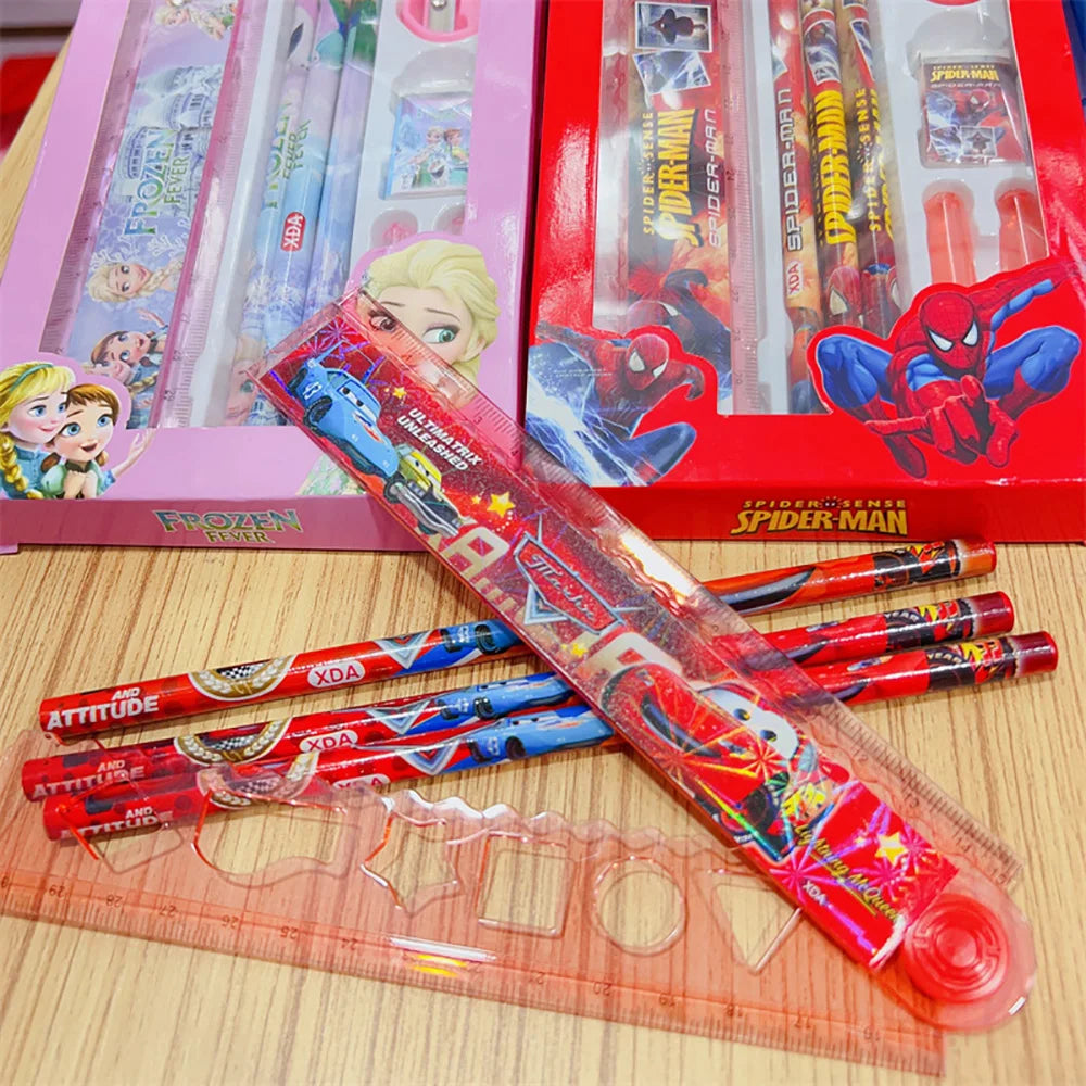 Papeterie Spider-Man, crayon, gomme, règle, taille-crayon
