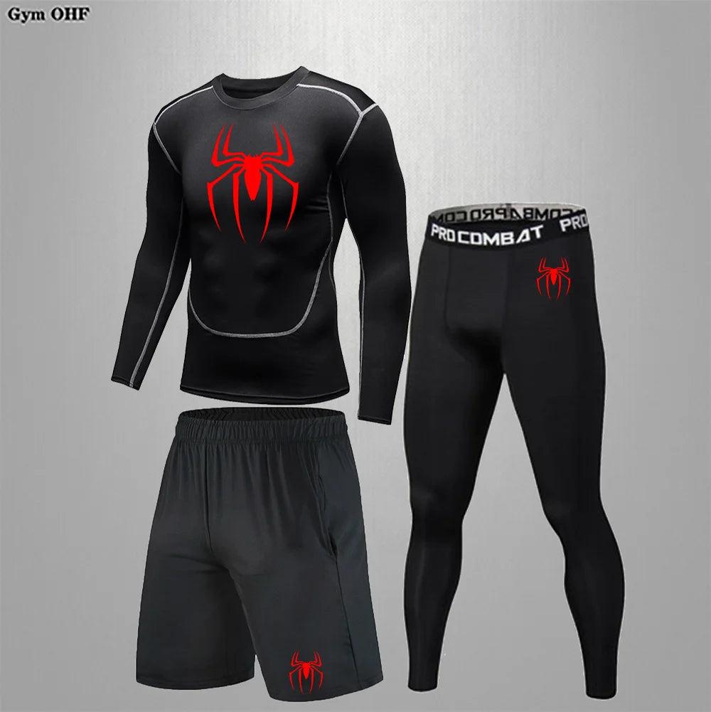Pack Complet de Sport Spider-Man (Short / T-Shirt / T-shirt Manche Longue / Gilet / Legging)