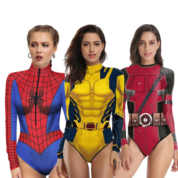 Maillot de Bain Spider-Man Noir pour Femme 1 Pièce