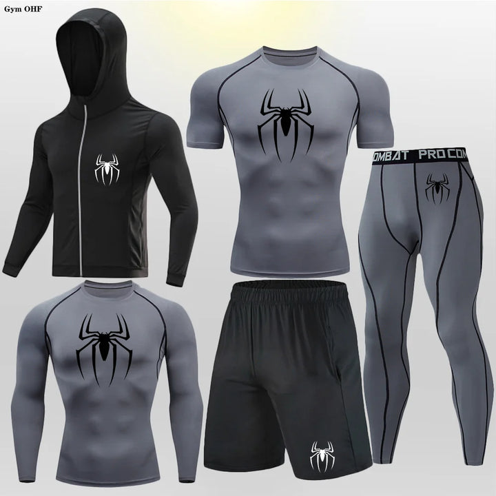 Pack Complet de Sport Spider-Man (Short / T-Shirt / T-shirt Manche Longue / Gilet / Legging)