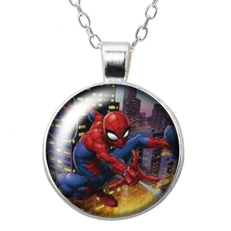Collier Pendentif Rond Spider-Man