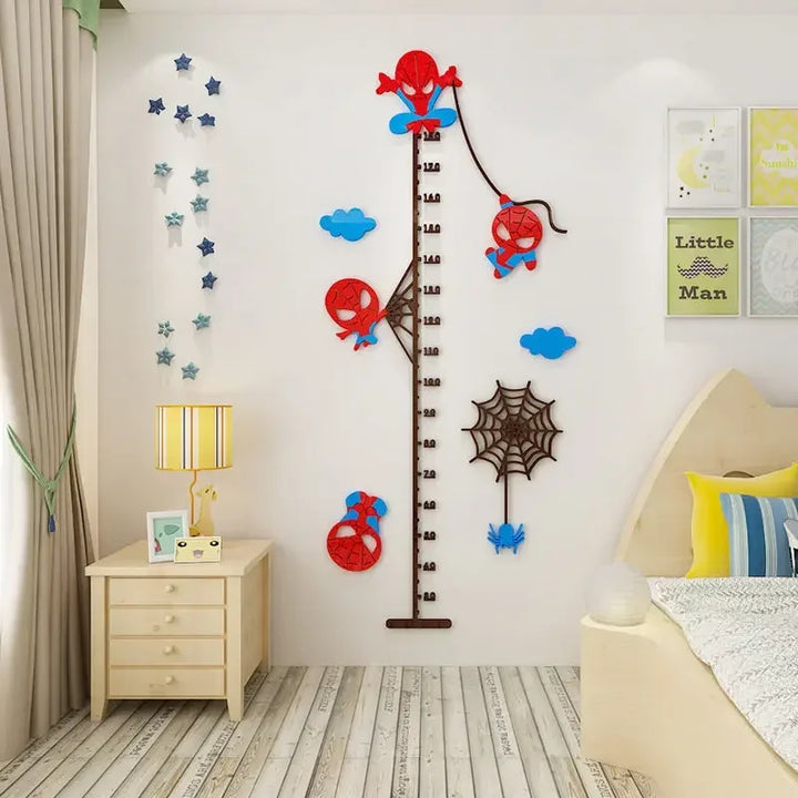 Stickers de mur pour Mesurer la Taille Spider-Man