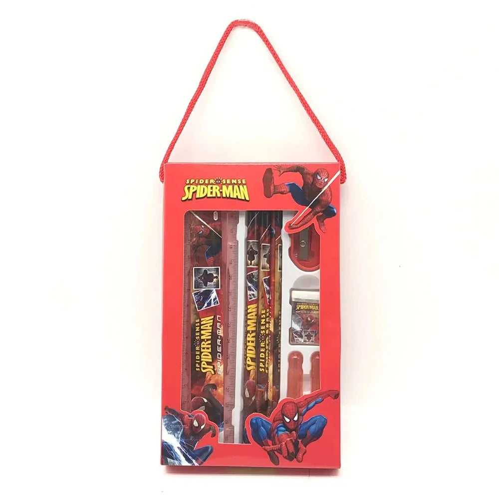 Papeterie Spider-Man, crayon, gomme, règle, taille-crayon