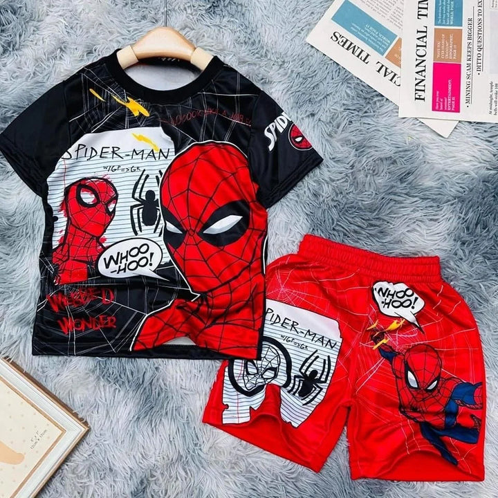 Pyjama Spider-Man Enfant 2 Pièces – T-Shirt + Short Marvel (Été)