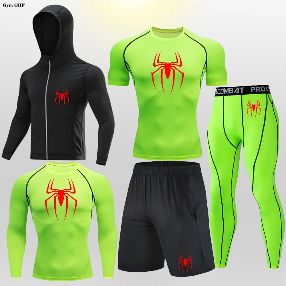 Pack Complet de Compression Spider-Man (Gilet-T-shirt-legging-short)
