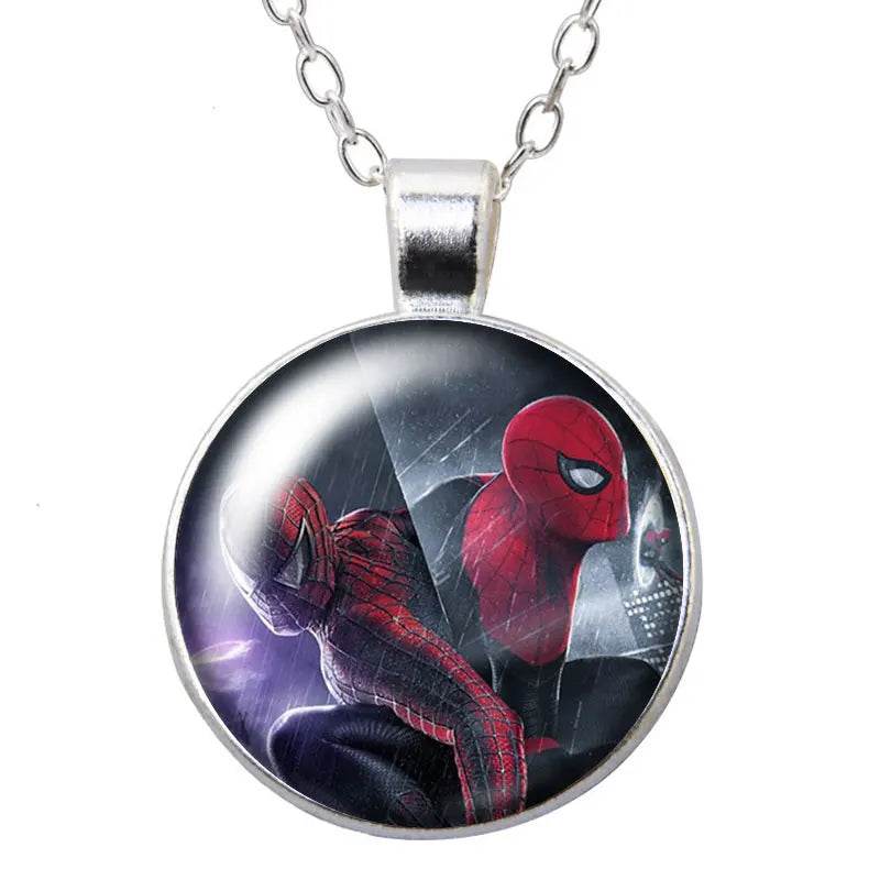 Collier Pendentif Rond Spider-Man