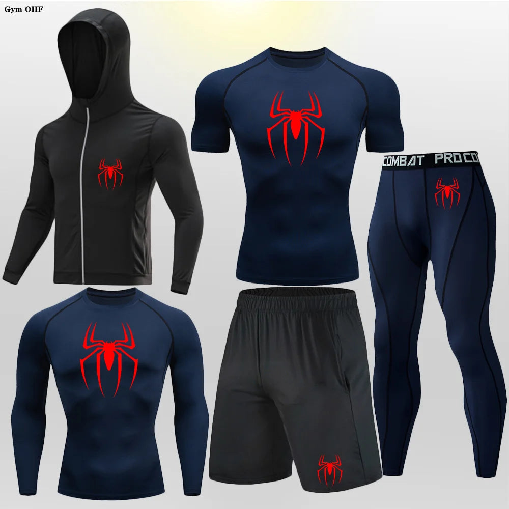 Pack Complet de Compression Spider-Man (Gilet-T-shirt-legging-short)