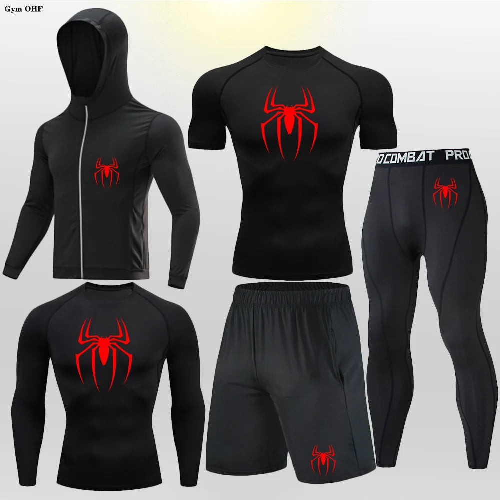 Pack Complet de Sport Spider-Man (Short / T-Shirt / T-shirt Manche Longue / Gilet / Legging)