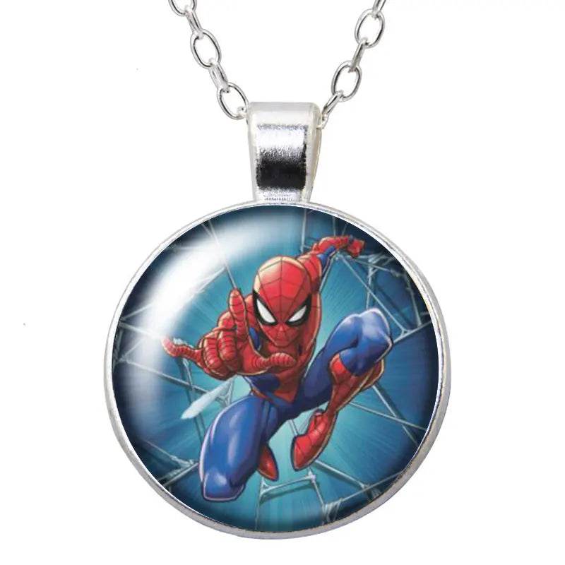 Collier Pendentif Rond Spider-Man