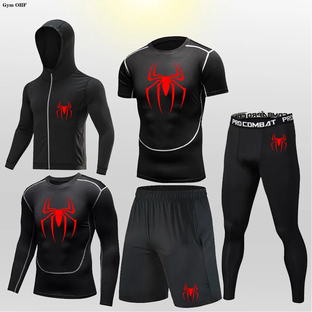 Pack Complet de Compression Spider-Man (Gilet-T-shirt-legging-short)