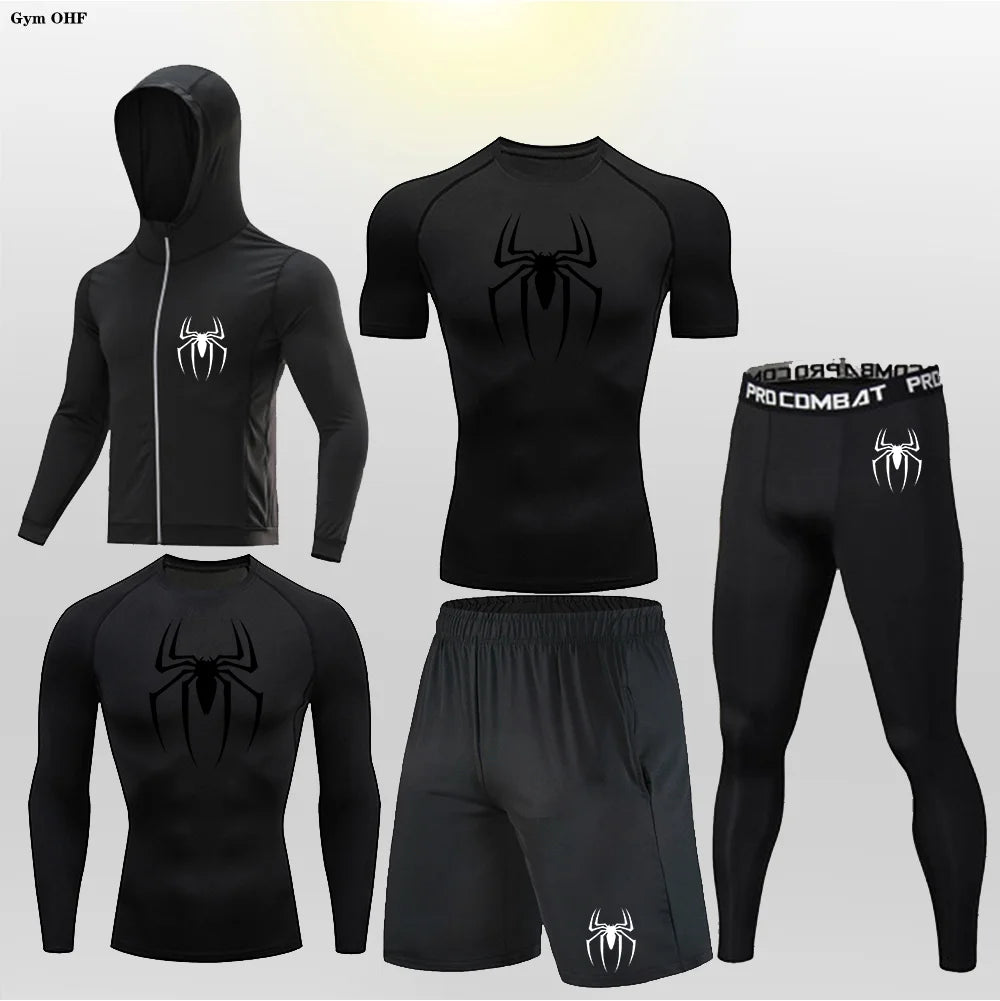 Pack Complet de Sport Spider-Man (Short / T-Shirt / T-shirt Manche Longue / Gilet / Legging)