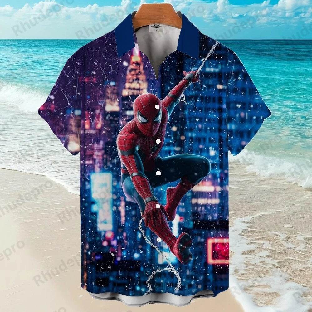 Chemise Spider-Man entre les Building