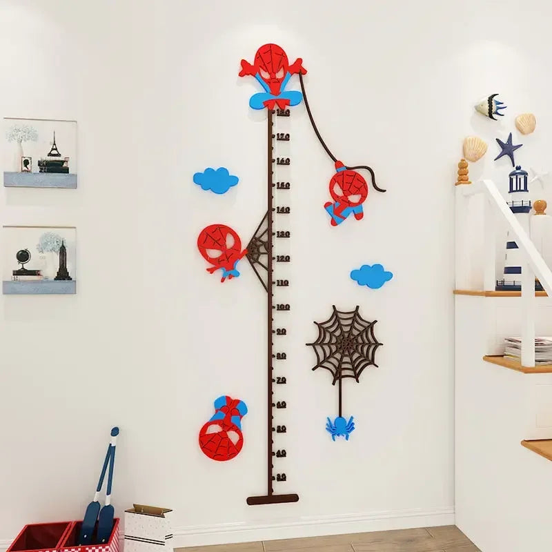 Stickers de mur pour Mesurer la Taille Spider-Man